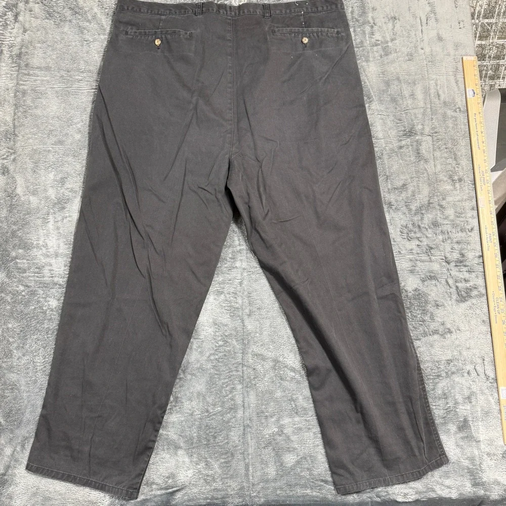 Honors Wrinkle Resist Pleated Chino Pants Mens 46x30 Black‎ Cotton WR68-P